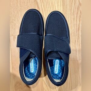 Navy Velcro Sneakers diabetic arthritis edema adjustable